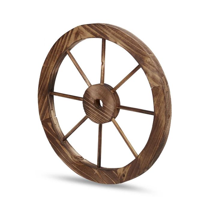 Roata decorativa din lemn aspect vintage pentru interior exterior 40cm