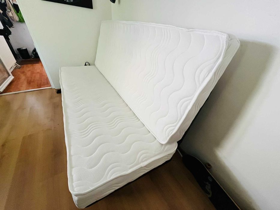 NYHAMN Cadru canapea extensibilă ikea 3 locuri, + 2 saltele 70x200 noi !