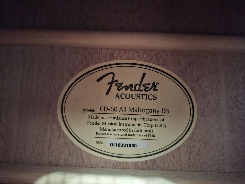 Chitara Acustica Fender CD-60 All Mahogany DS