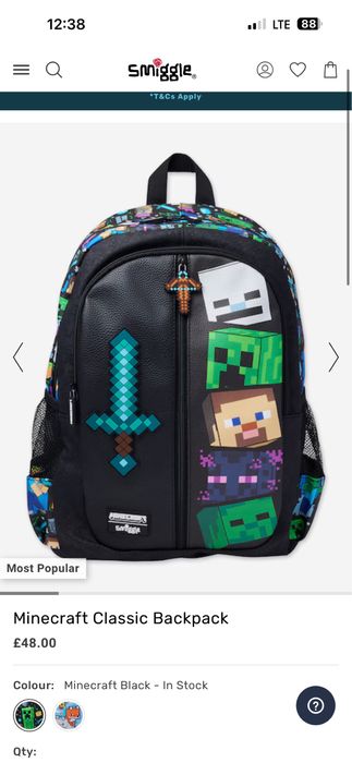 Новинка Minecraft рюкзак Smiggle