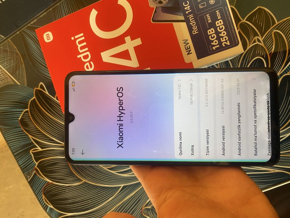Redmi 14C 16/256 midnight black karobka dakument bor