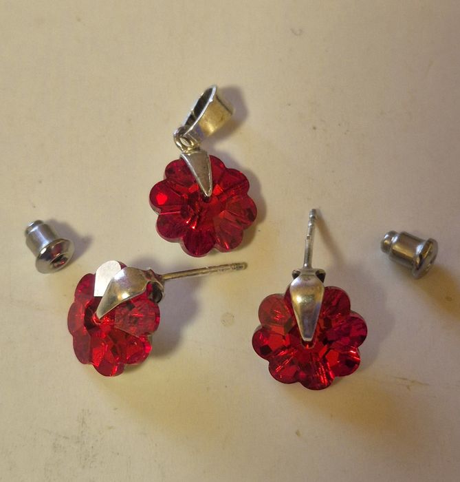 Set argint cu cristale Swarovski