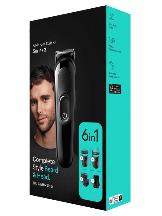 Триммер Series 3 MGK3410, набор 6 в 1 для бороды и волос