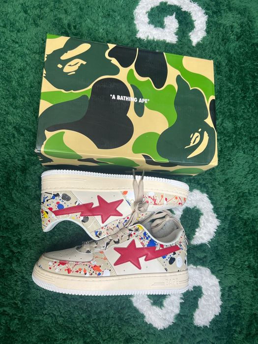 Bape Bapesta Low Paint Splatter noi marimea 43
