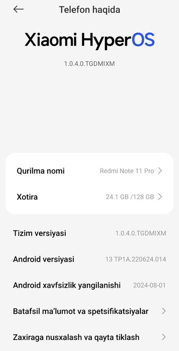 Redmi note 11 pro 8/128gb