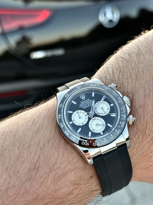 Ceas barbatesc automatic bratara cauciuc