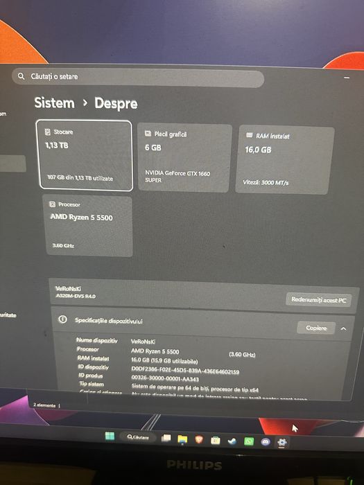 PC gaming Ryzen 5 5500 + GTX 1660 SUPER 6GB + MONITOR PHILIPS