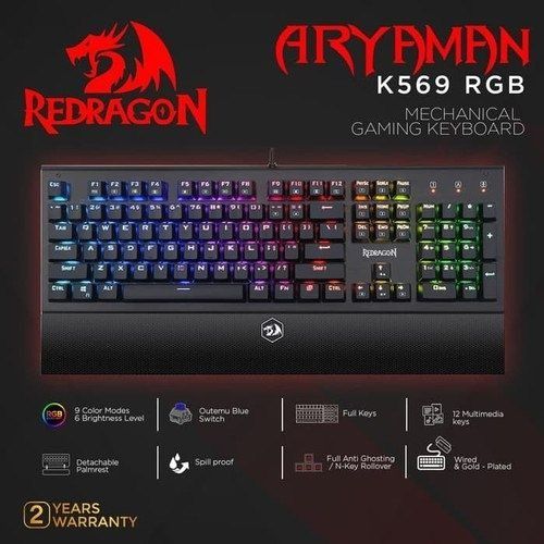 Redragon Aryaman RGB/Hot-Swap/Свитчи Blue Механическая Клавиатура
