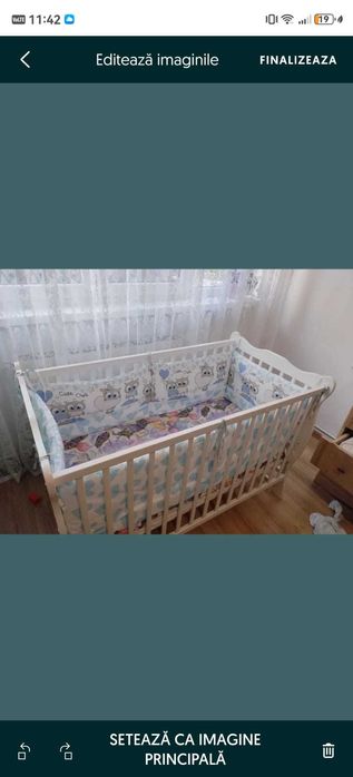 Patut bebe lemn masiv nou