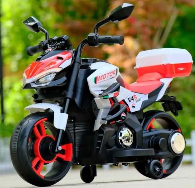 Motocicleta copii 12v cu portbagaj 2-5 ani