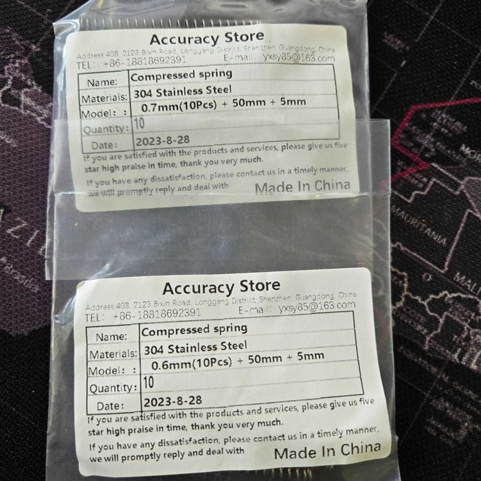 Пружина разные размерах