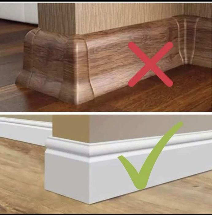 Установка плинтуса. Плинтус Полиуретан МДФ