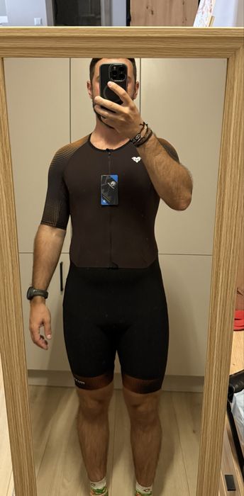 Costum ciclism 2 in 1 / costum triatlon - nou -  M