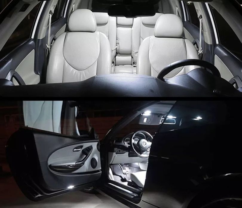 LED крушки СЕТ Mercedes W168 W169 W176 W245 W246 A B Class интериор Xenon Мерцедес LED осветление плафони салон багажник врати комплект крушки