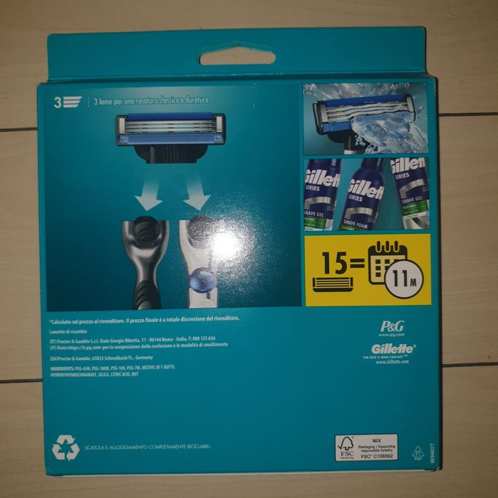 Set economic Gillette Mach3 15 rezerve