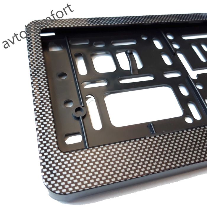 Хромирана Поставка Регистрационен Номер Черен Пластмасова За Автомобил