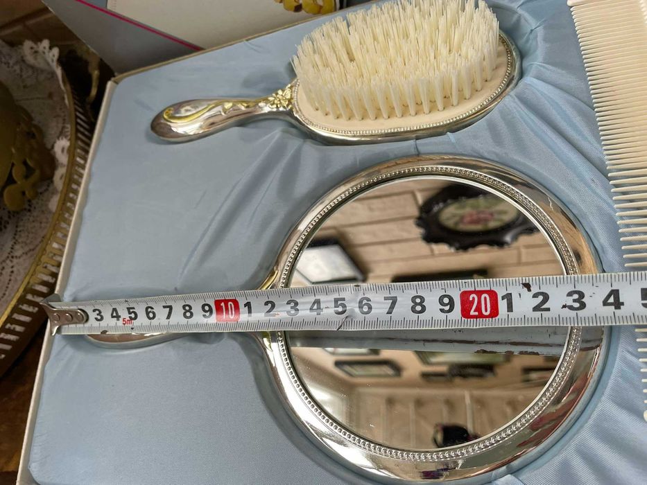 Красив посребрен комплект с позлата, закупен от Англия