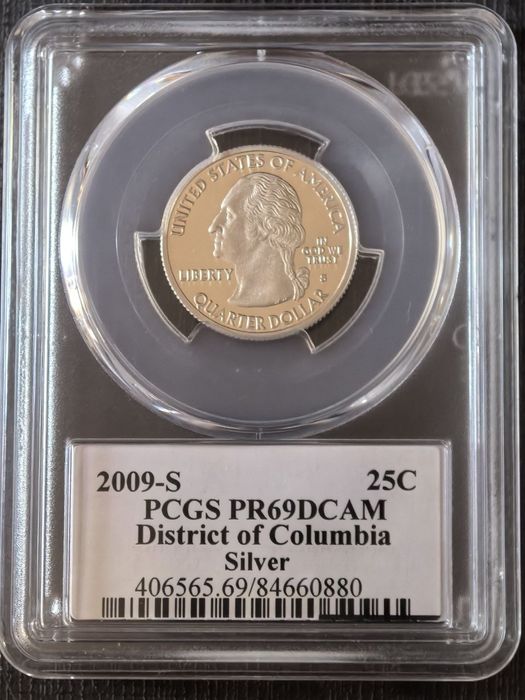 США 25 центов 2009 года серебро, пруф