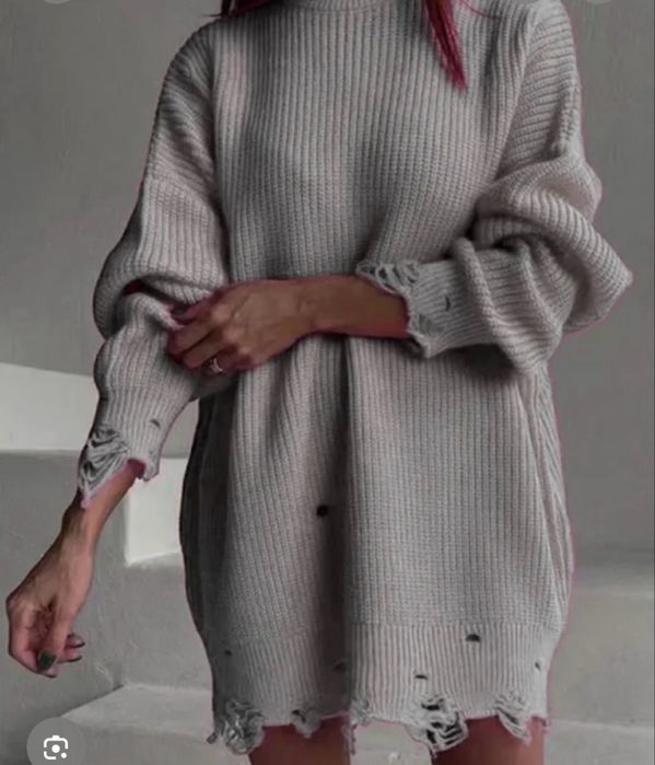 Новый свитер туника размер уневерсальный цвет синий-5000 тенге