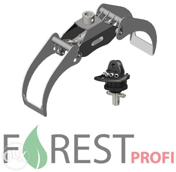 Graifer 106 cm compatibil cu rotator 3 tone cu ax