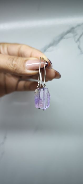 Серьги аметист серебро