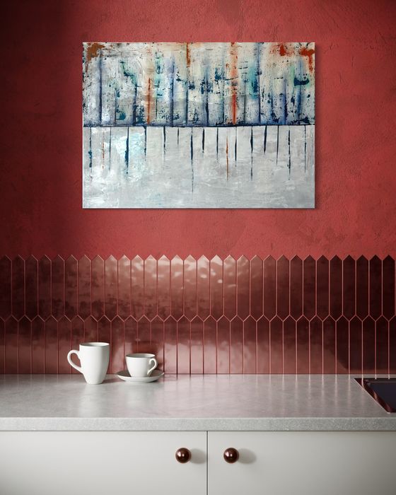 Абстрактна картина „Баланс по ръба“ 50/70 см