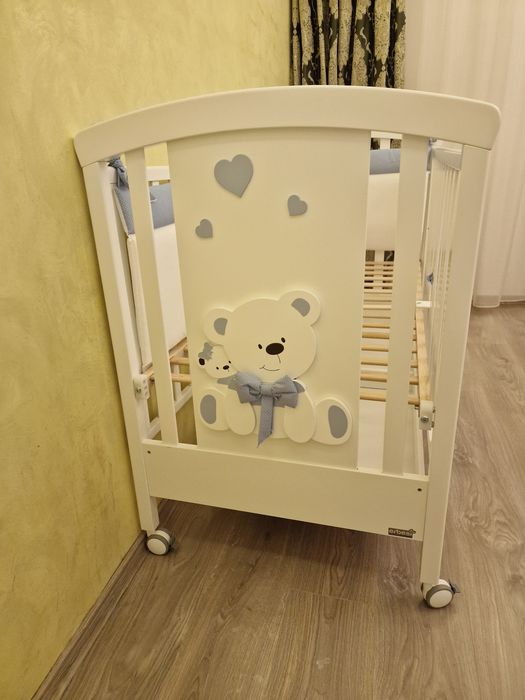 Patut din lemn cu saltea inclusa - Anne Bebe