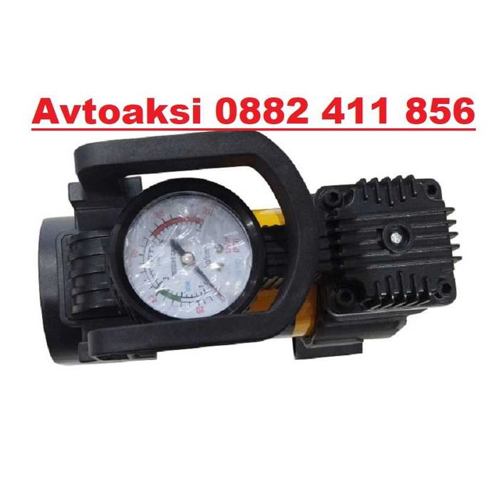 Компресор за помпане метален с манометър 12V -1430