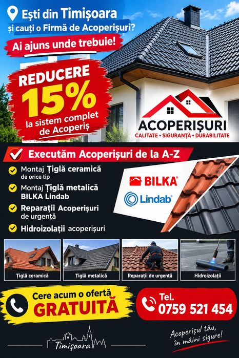 Acoperișuri BILKA Zalau Reparații Acoperișuri Montaj Tabla