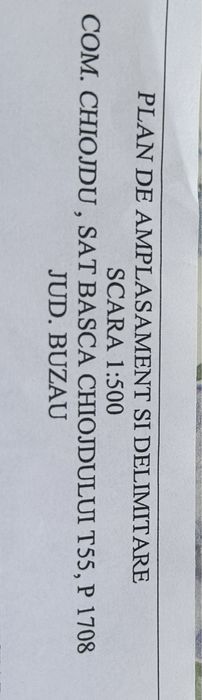 Teren de vanzare  3815m sat Basca Chiojdului, judetul Buzau