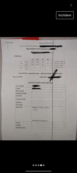 Ana Hickmann - Ochelari astigmatism miopic+protecție monitor