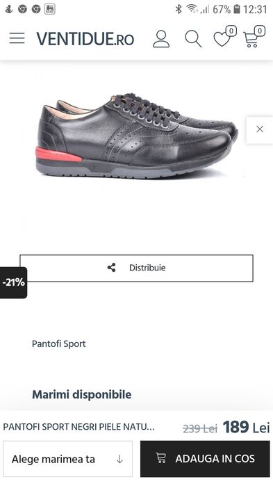 Pantofi sport piele naturală ( 41,5-42)