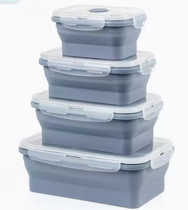 4 бр. Силиконови сгъваеми контейнери за съхранение на храна