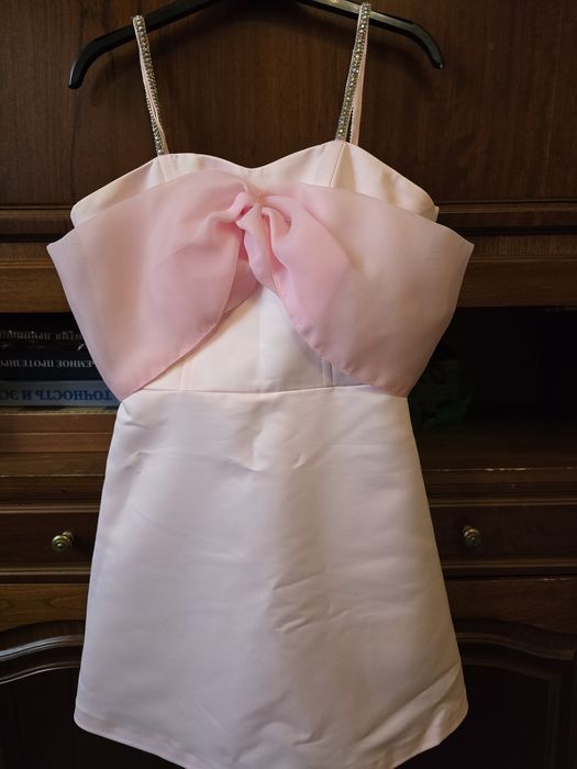 Розовое мини платье XS-S