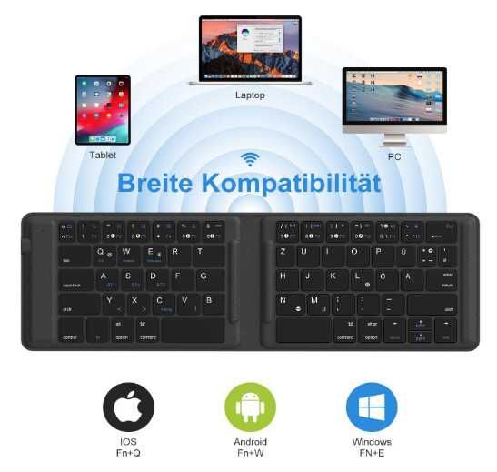 Сгъваема клавиатура OMOTON KB567, акумулаторна безжична Bluetooth
