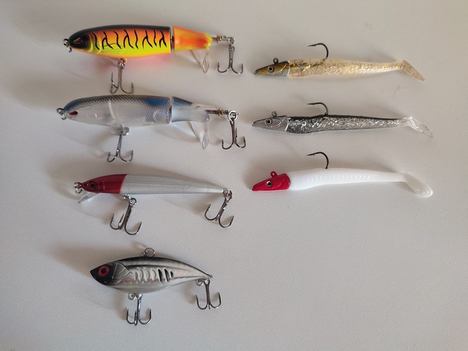 Voblere Whopper Plopper,vobler sinking si naluci soft cu jig fish head