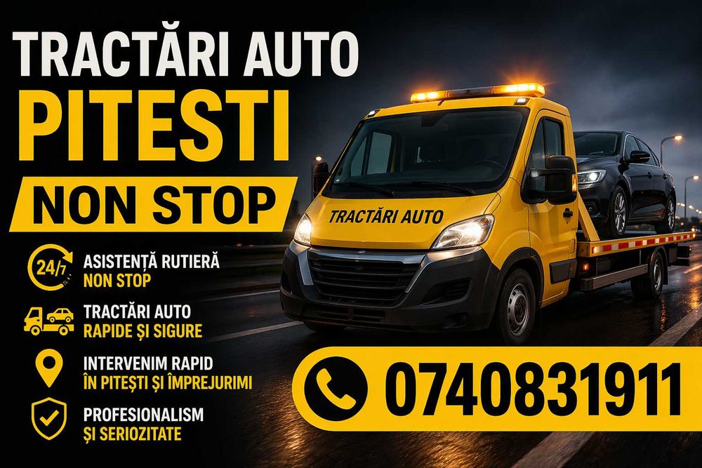 Tractari auto O74O831911 platforma auto,vulcanizare,Pitesti,A1NON STOP