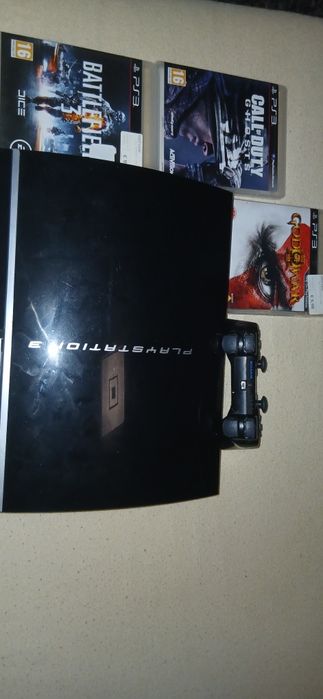 Pachet PS3 Fat MODAT CFW (Mentenanță făcută) + Manetă Sixaxis + 3 Jocuri