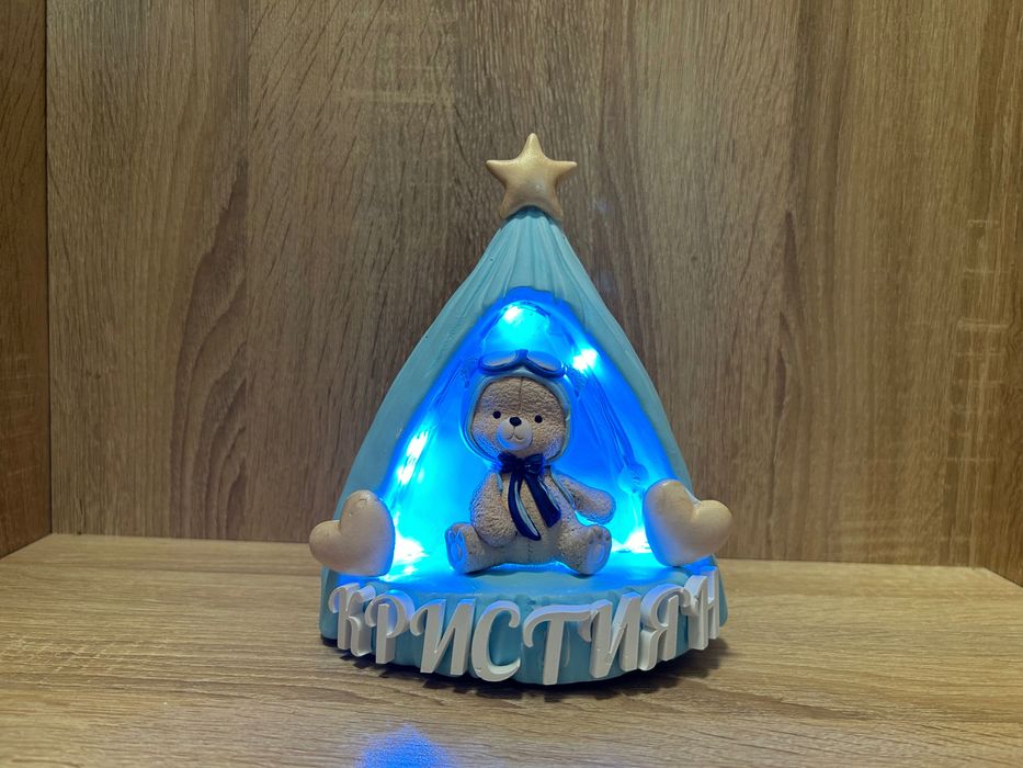 Персонализирана детска лампа с мечка