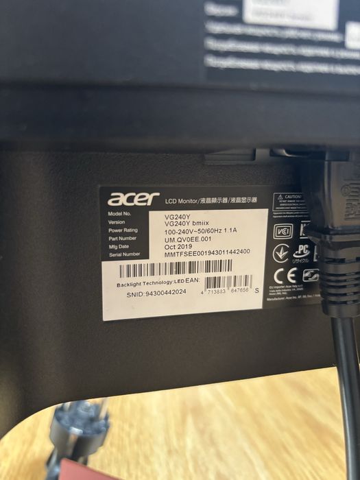 Монитор acer vg240y