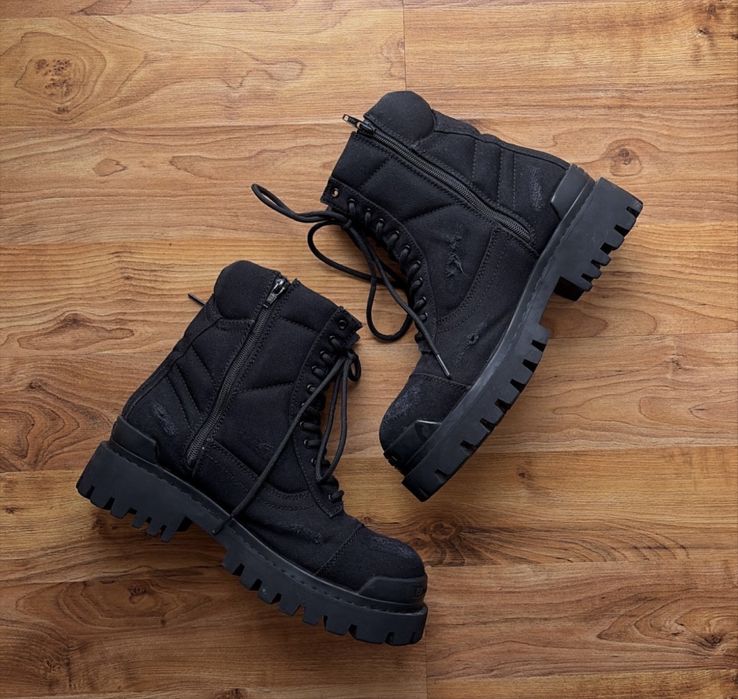balenciaga striker boots black