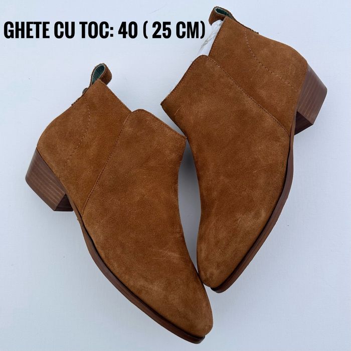 Ghete Dama Elegante Piele maro cu toc