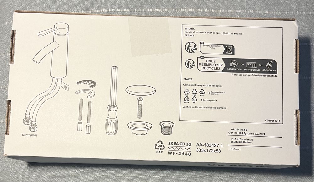 Baterie lavoar  negru