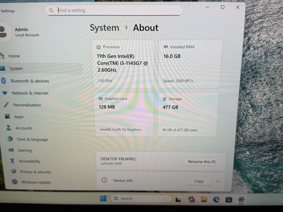 Dell latitude 5420 i5/11th gen