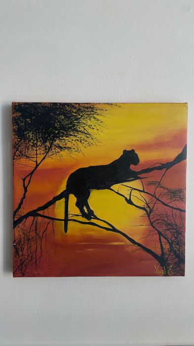 Safari sunset. Авторская картина. Масло.холст.