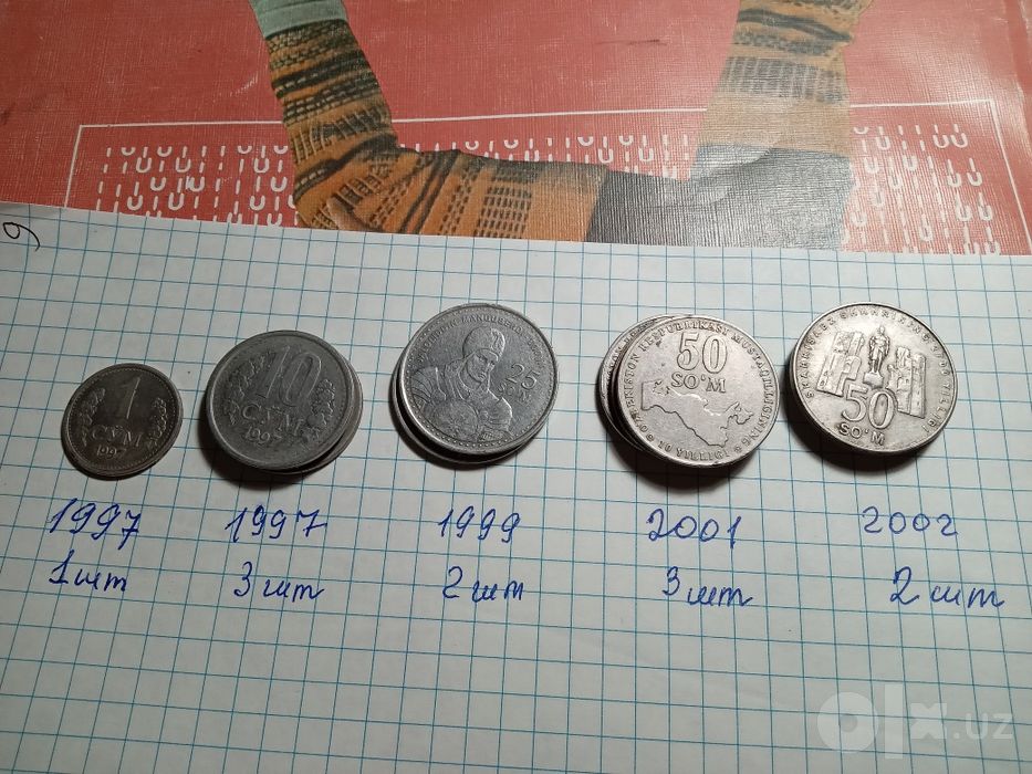 Монеты Узбекистана коллекционные.