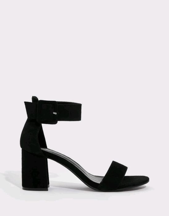 sandale negre din catifea