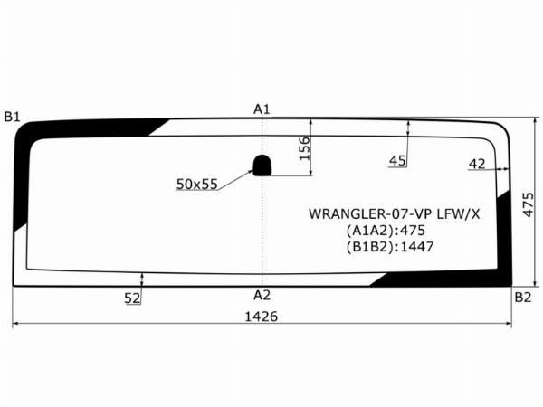Стекло лобовое  Jeep Wrangler