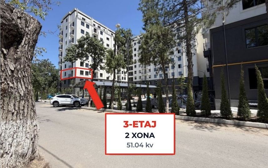 Chilonzor 13 kvartal Cho'ponota 3 etaj  2 xona 51.04 kv