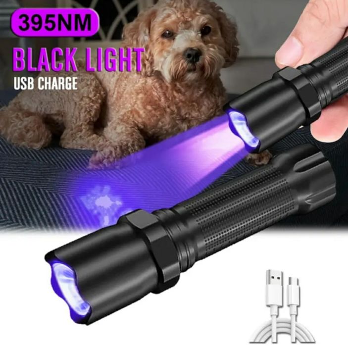 UV  УВ фенерче 395 nm, USB презареждаеми за проверка на пари евро